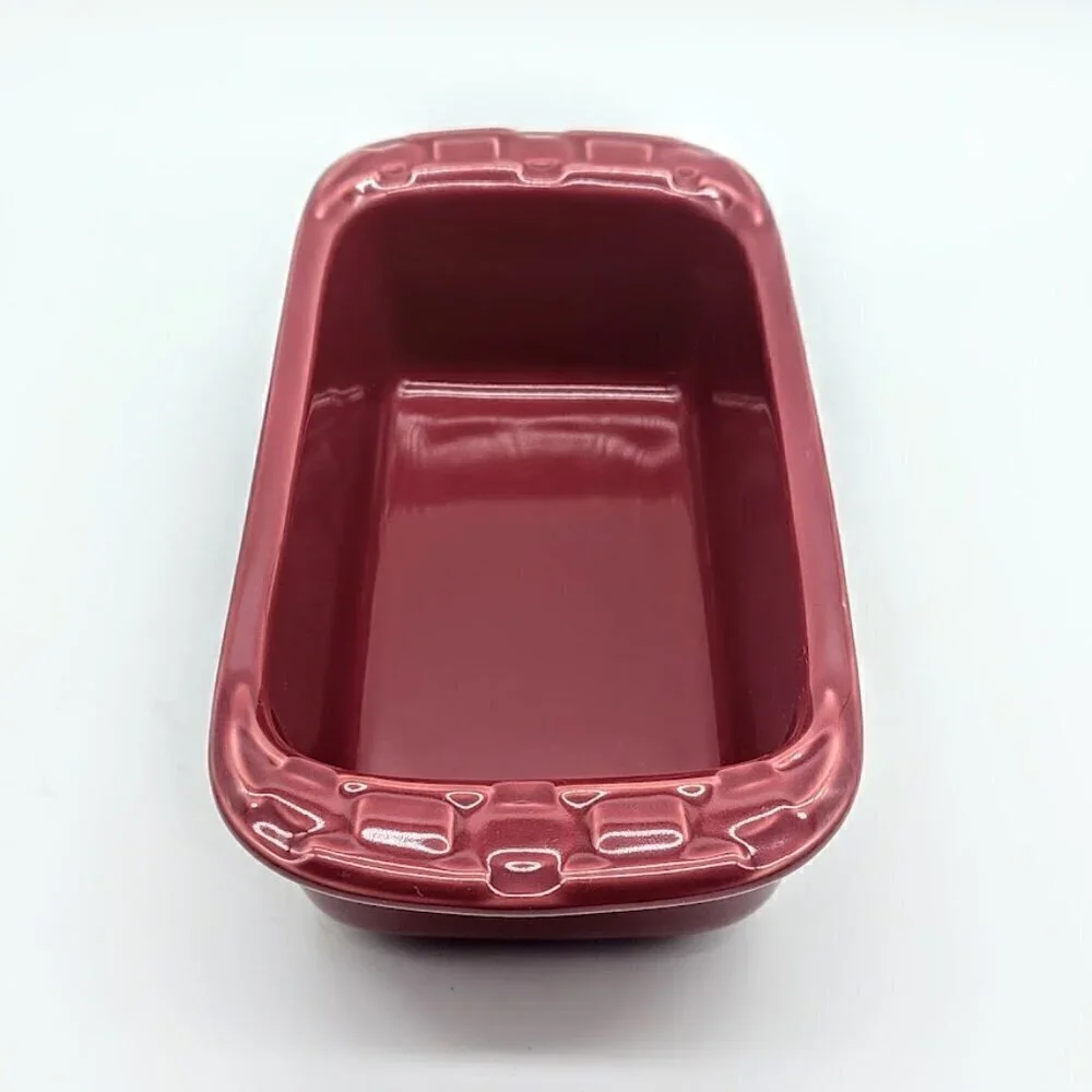 Longaberger Paprika Woven Traditions Ceramic Mini Loaf Pan